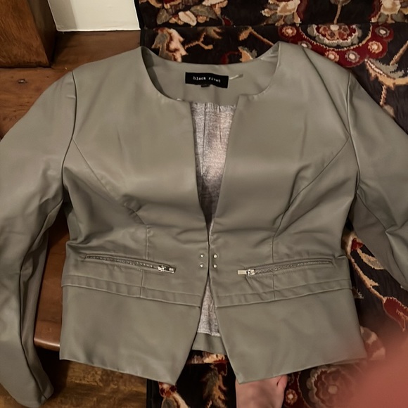 Brand New Grey Vegan Leather Jacket - Picture 5 of 6